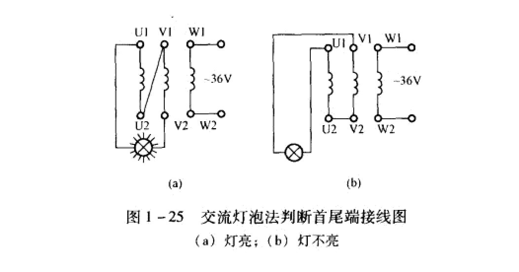 交流灯泡法判断首尾端接线法 交流灯泡法判断首尾端接线法